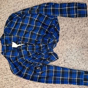 Zara crop flannel top